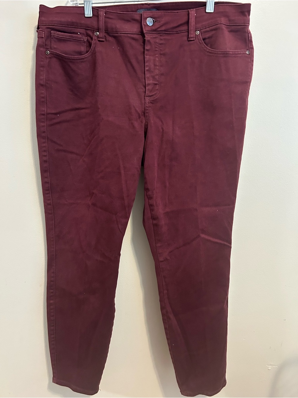 NYDJ Skinny Legging Jeans Women 16W Burgundy Maroon Lift Tuck Stretch Pants Plus